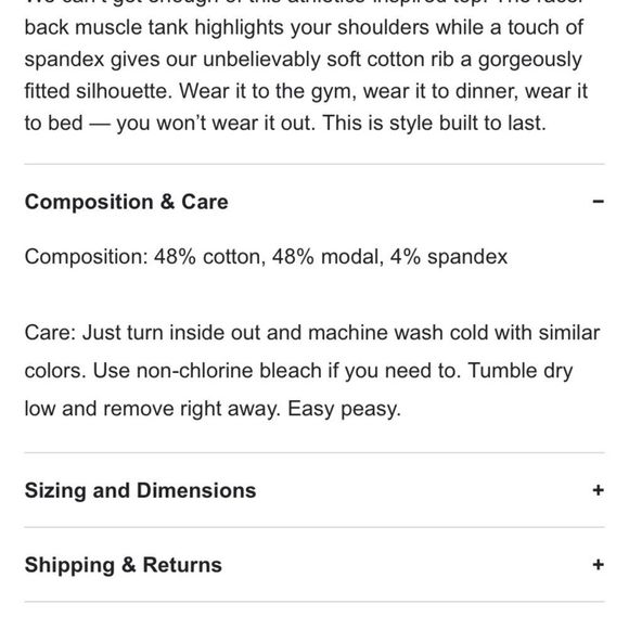 NIB Easy Standard Rib Fit Racer Tank - Picture 6 of 7